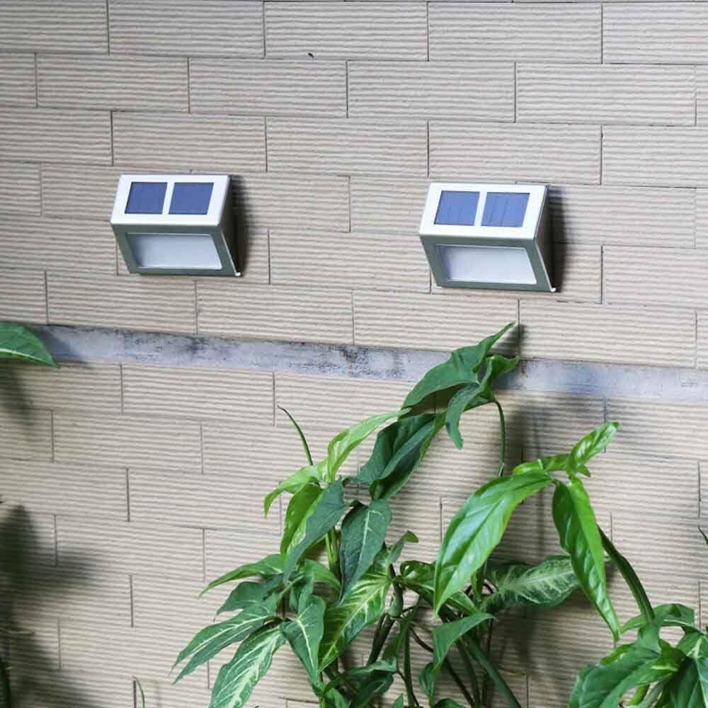 2 Pack: Solar Light 2 LEDs Wall Lamp Waterproof Security Light __stock:50 Outdoor Lighting refund_fee:1200 Warranty