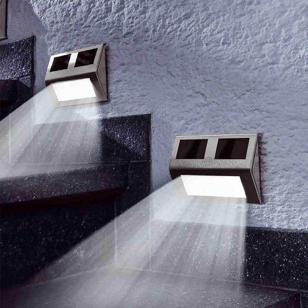 2 Pack: Solar Light 2 LEDs Wall Lamp Waterproof Security Light __stock:50 Outdoor Lighting refund_fee:1200 Warranty