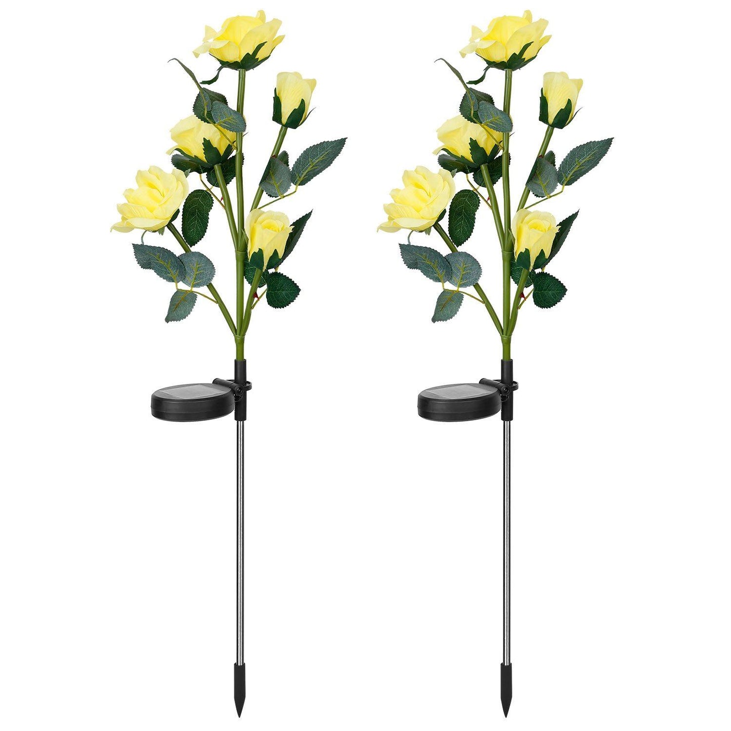 2-Pack: Solar Powered Rose Flower LED Decorative Lamp Outdoor Lighting refund_fee:1200 show-color-swatches Warranty