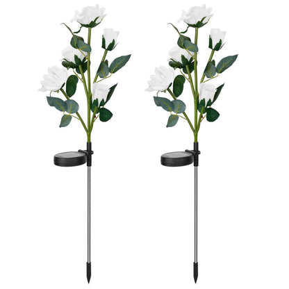 2-Pack: Solar Powered Rose Flower LED Decorative Lamp Outdoor Lighting refund_fee:1200 show-color-swatches Warranty