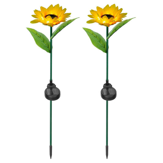 2-Pack: Solar Powered Sunflower Lights LED Decorative Stake Lamp Garden & Patio refund_fee:1200