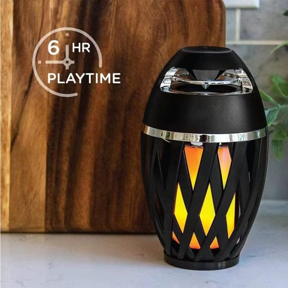 2-Pack: Tiki LED Flame Bluetooth Speakers with Poles __stock:400 Outdoor Lighting refund_fee:1200 Warranty