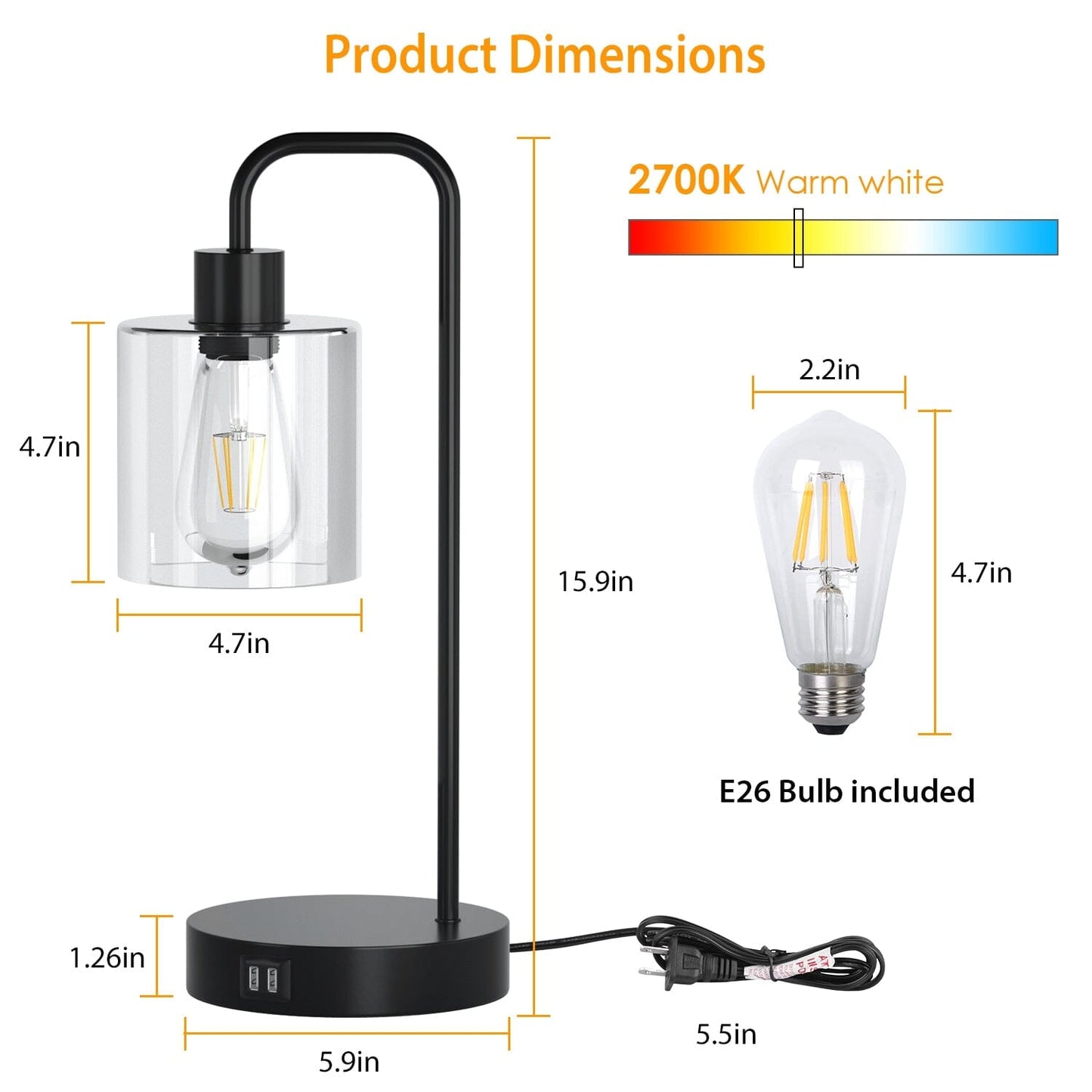 2-Pack: Touch Control Table Lamp __stock:50 Indoor Lighting Low stock refund_fee:2200 Warranty