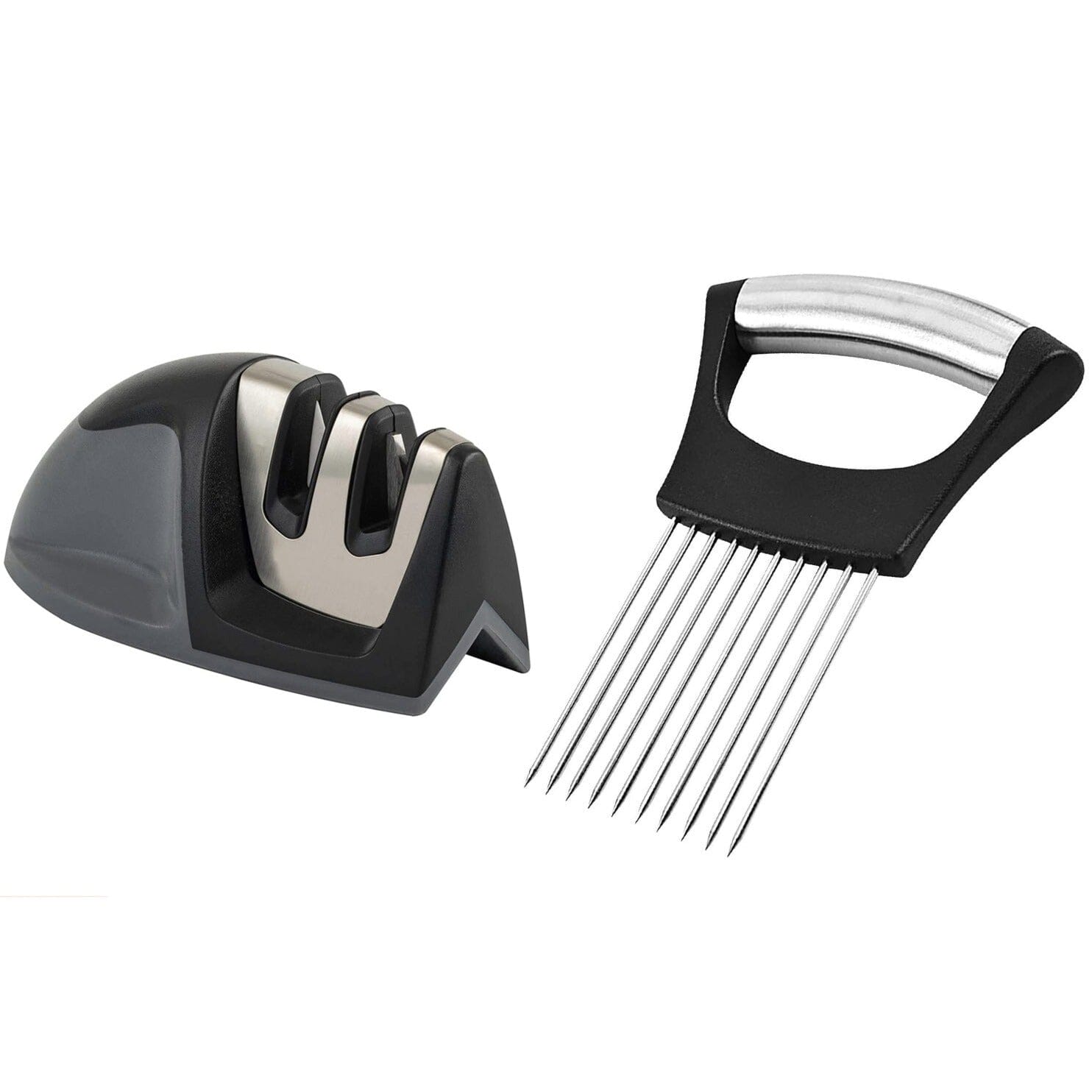 2-Pack: Ultra Sharp Knife Sharpener and Stainless Steel Vegetable and Meat Slicer Holder __stock:250 Kitchen & Dining refund_fee:1200