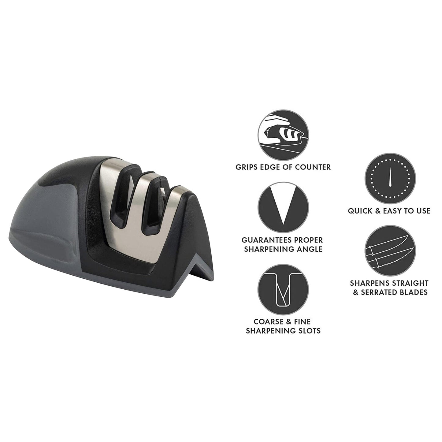 2-Pack: Ultra Sharp Knife Sharpener and Stainless Steel Vegetable and Meat Slicer Holder __stock:250 Kitchen & Dining refund_fee:1200