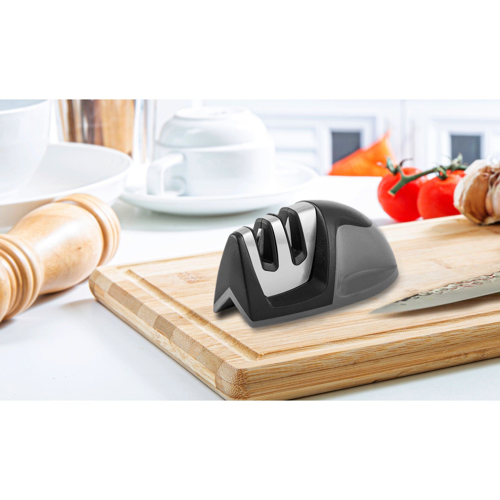 2-Pack: Ultra Sharp Knife Sharpener and Stainless Steel Vegetable and Meat Slicer Holder __stock:250 Kitchen & Dining refund_fee:1200