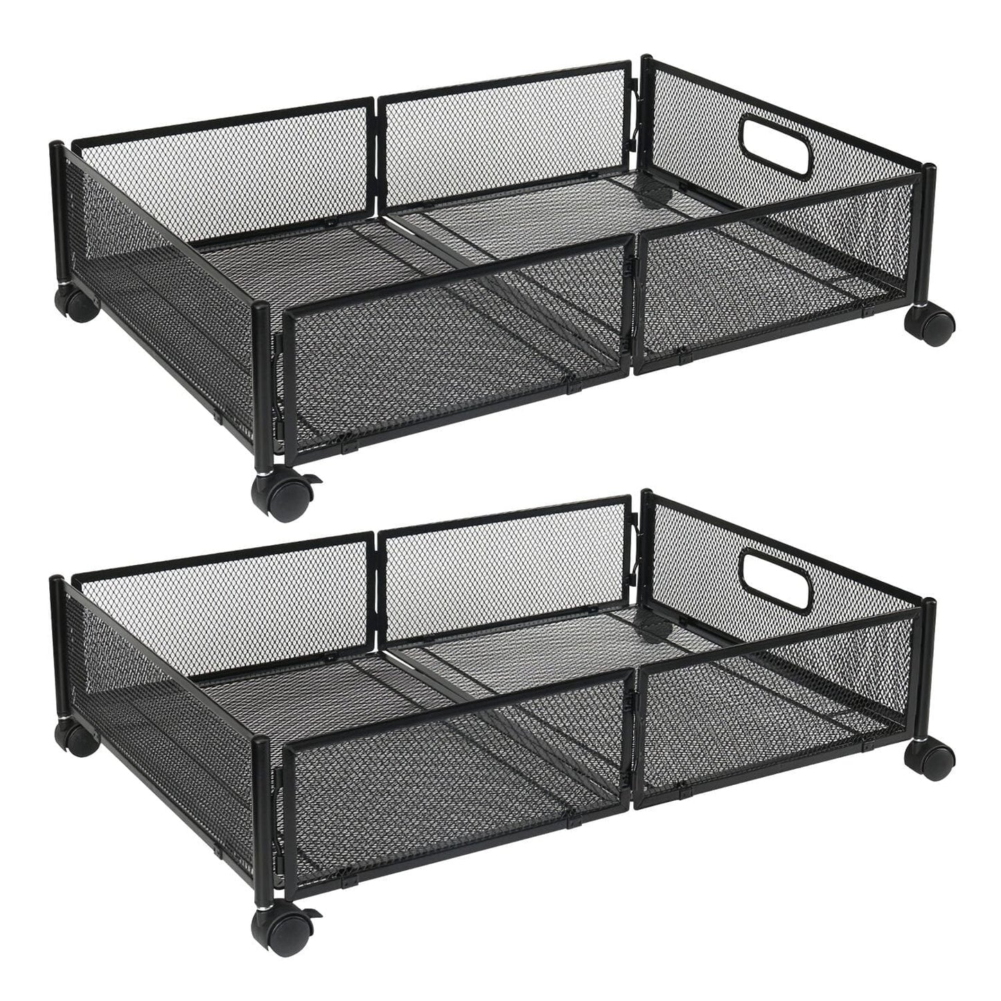 2-Pack: Under Bed Storage Container Foldable Rolling Storage Bin __stock:50 Closet & Storage Low stock refund_fee:2200