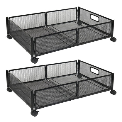 2-Pack: Under Bed Storage Container Foldable Rolling Storage Bin __stock:50 Closet & Storage Low stock refund_fee:2200