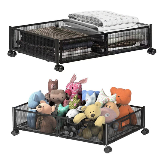 2-Pack: Under Bed Storage Container Foldable Rolling Storage Bin __stock:50 Closet & Storage Low stock refund_fee:2200