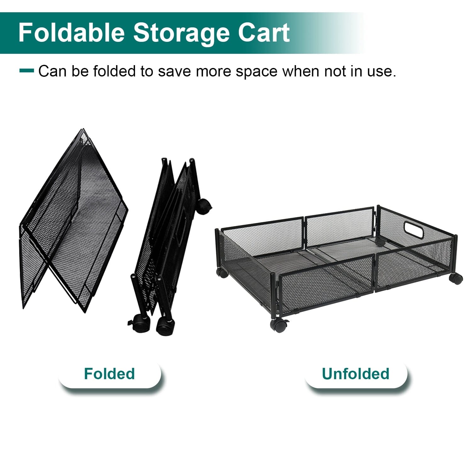 2-Pack: Under Bed Storage Container Foldable Rolling Storage Bin __stock:50 Closet & Storage Low stock refund_fee:2200