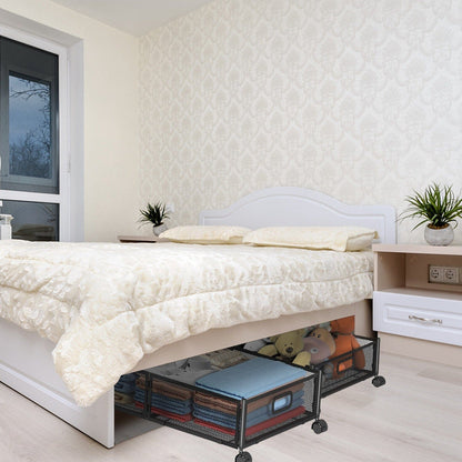 2-Pack: Under Bed Storage Container Foldable Rolling Storage Bin __stock:50 Closet & Storage Low stock refund_fee:2200