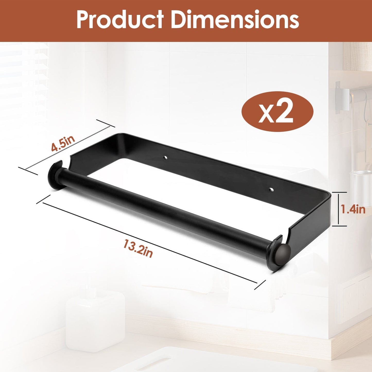 2-Pack: Wall Mounted Paper Towel Holder Under Cabinet __stock:50 Kitchen & Dining Low stock refund_fee:1200