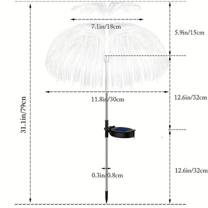 2-Pack: Waterproof Solar Jellyfish Fiber Optic Light __stock:200 Outdoor Lighting refund_fee:1200 Warranty