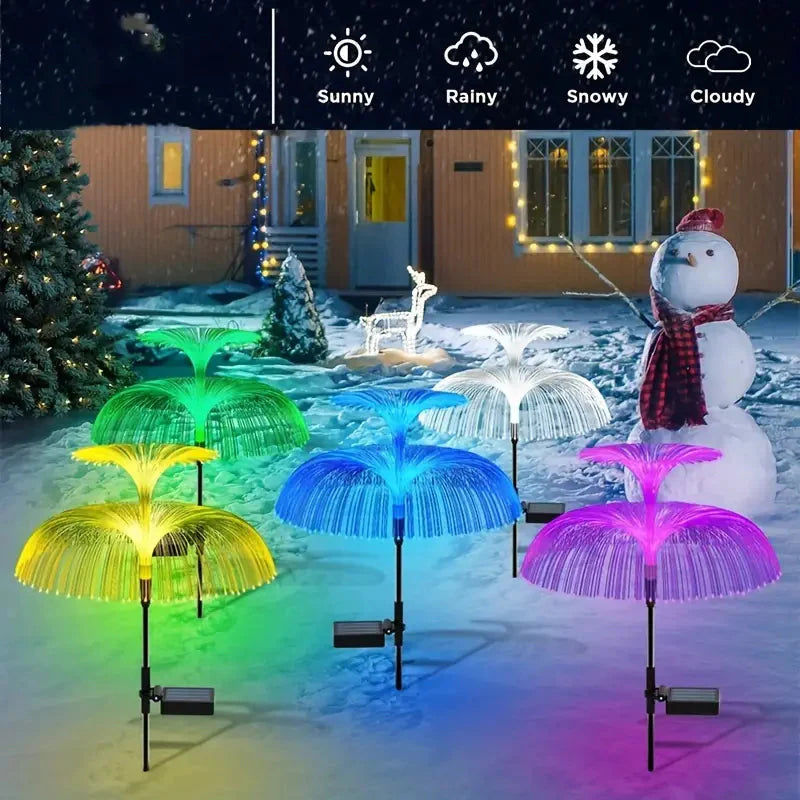 2-Pack: Waterproof Solar Jellyfish Fiber Optic Light __stock:200 Outdoor Lighting refund_fee:1200 Warranty