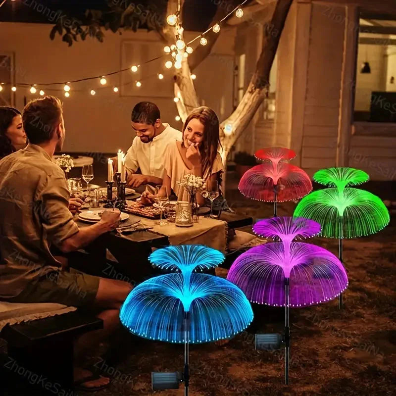 2-Pack: Waterproof Solar Jellyfish Fiber Optic Light __stock:200 Outdoor Lighting refund_fee:1200 Warranty