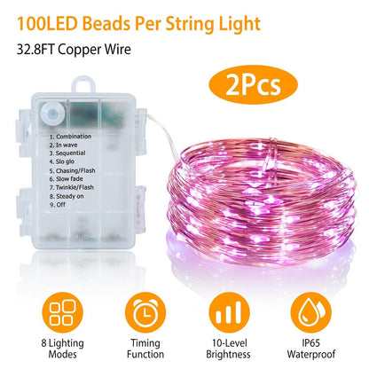 2-Piece: 100LED Beads String Lights Low stock refund_fee:1200 String & Fairy Lights Warranty