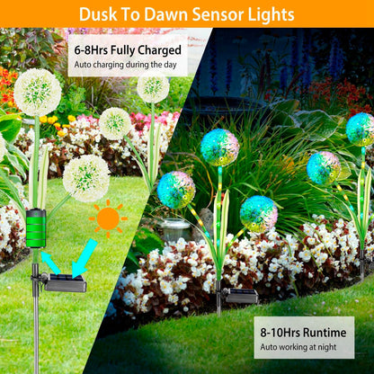 2-Piece: 36 LED Dandelion Solar Lights __stock:50 Low stock Outdoor Lighting refund_fee:1200 Warranty