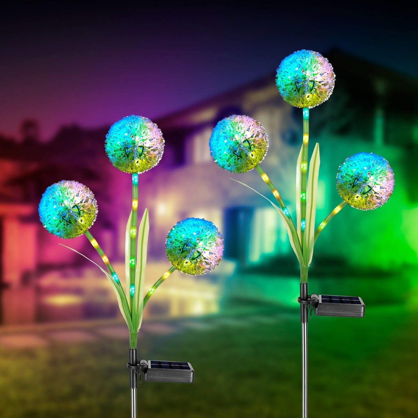 2-Piece: 36 LED Dandelion Solar Lights __stock:50 Low stock Outdoor Lighting refund_fee:1200 Warranty