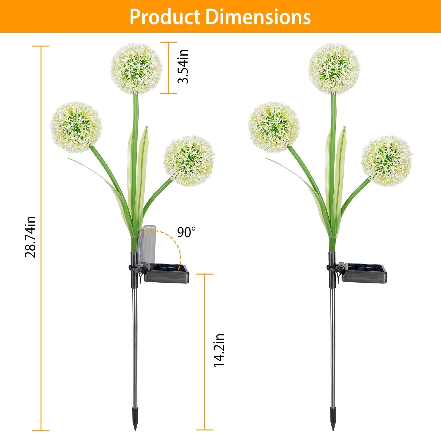 2-Piece: 36 LED Dandelion Solar Lights __stock:50 Low stock Outdoor Lighting refund_fee:1200 Warranty