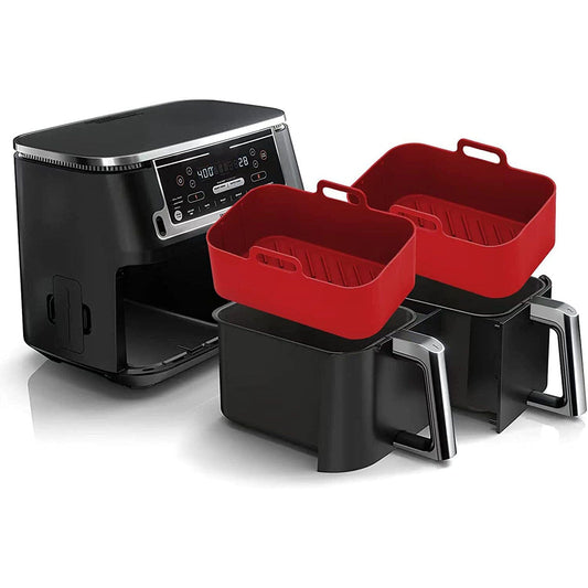 2-Piece: Air Fryer Silicone Pot Red __stock:200 Kitchen & Dining refund_fee:800