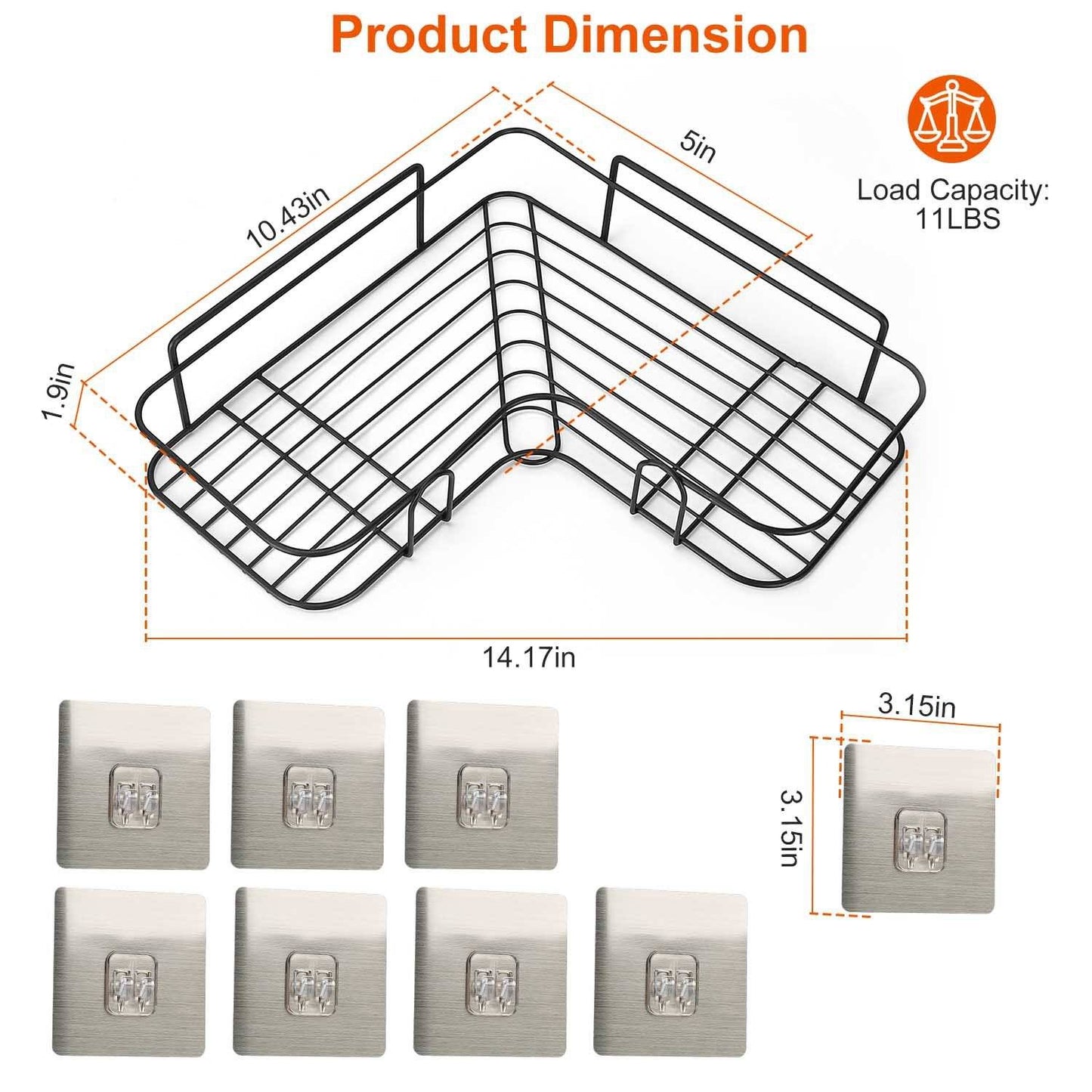 2-Piece: Corner Shower Caddy Shelves Bath refund_fee:1200