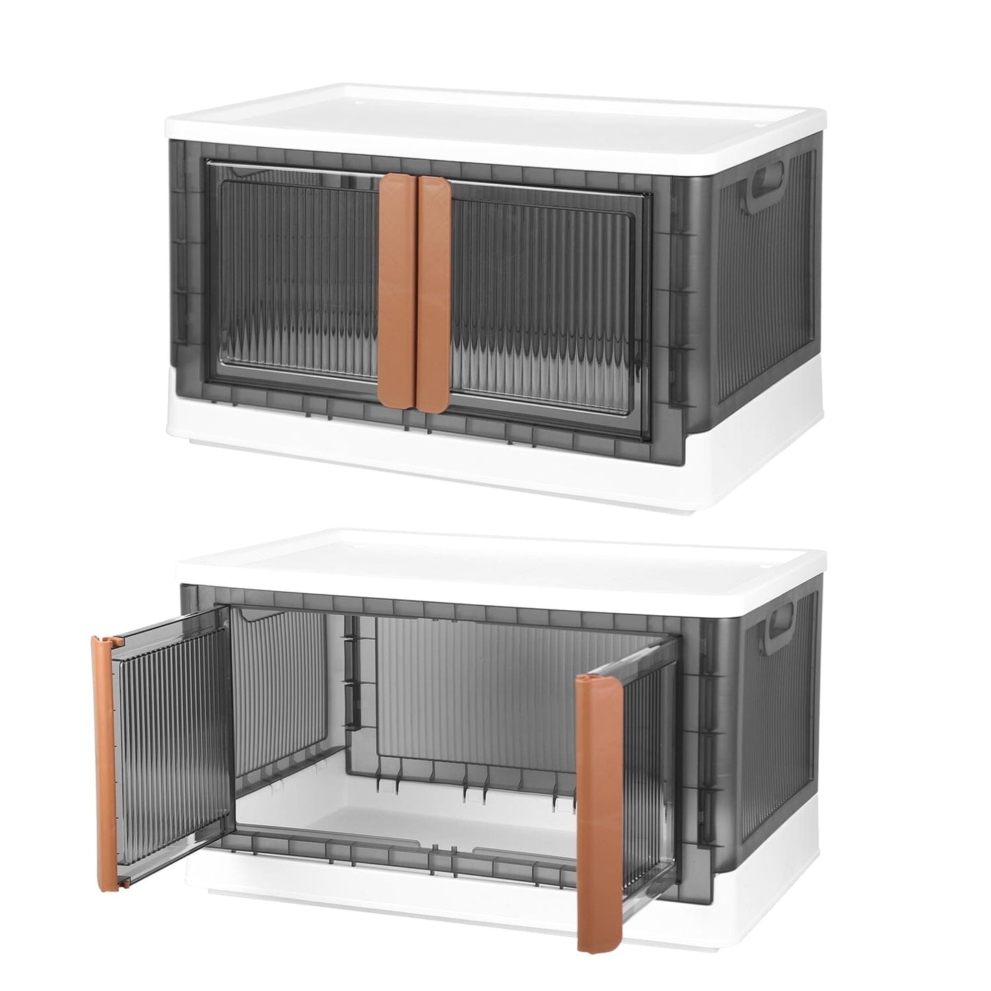 2-Piece: Foldable Stackable Storage Bins with Lid __stock:50 Closet & Storage refund_fee:1800