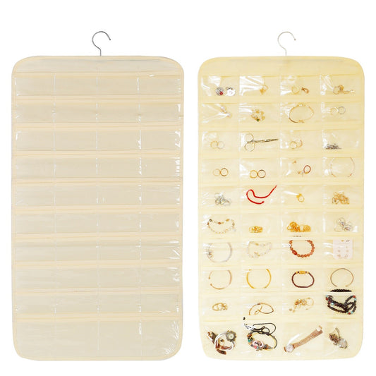 2-Piece: Hanging Jewelry Organizer Beige __stock:50 Closet & Storage Low stock refund_fee:1200