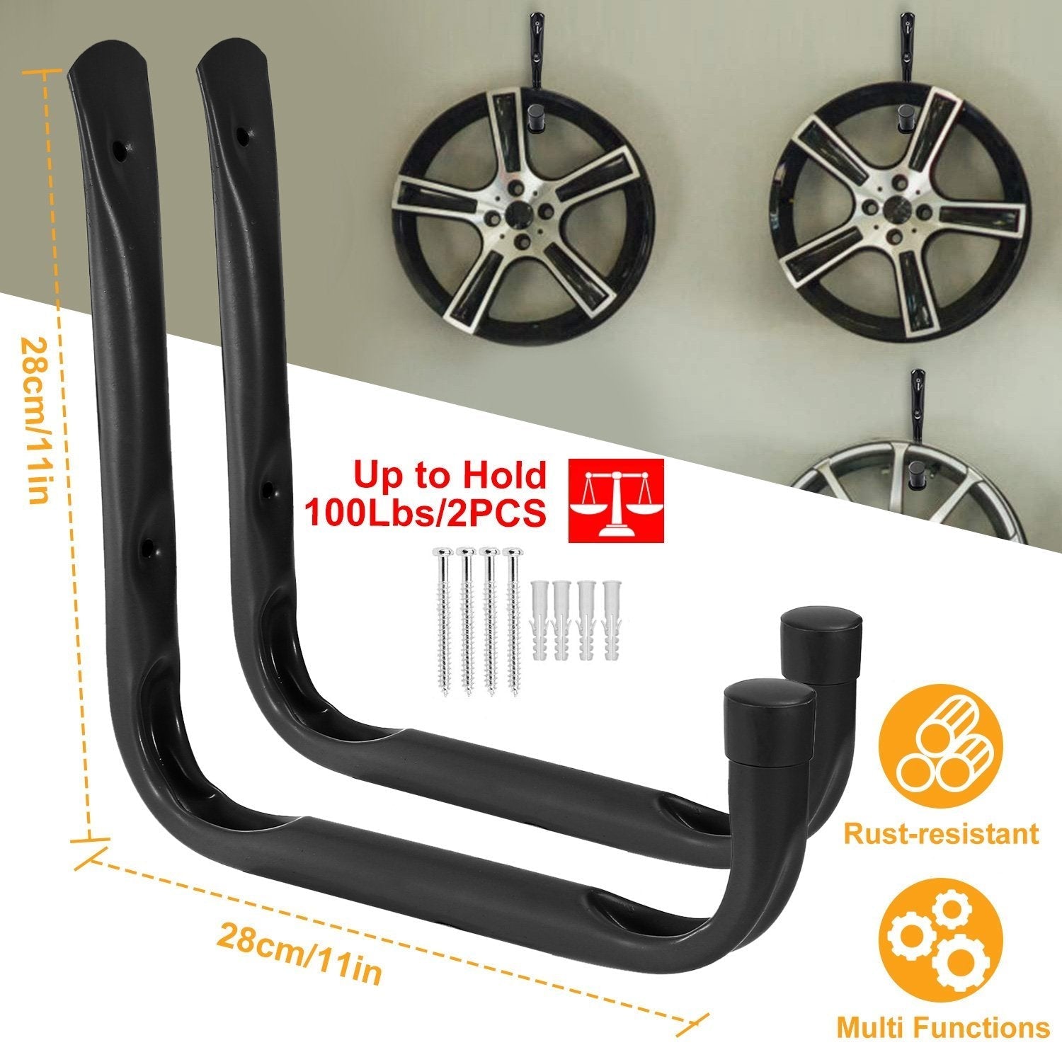 2-Piece: Heavy Duty Garage Storage Hooks Hanger Closet & Storage Low stock refund_fee:1200