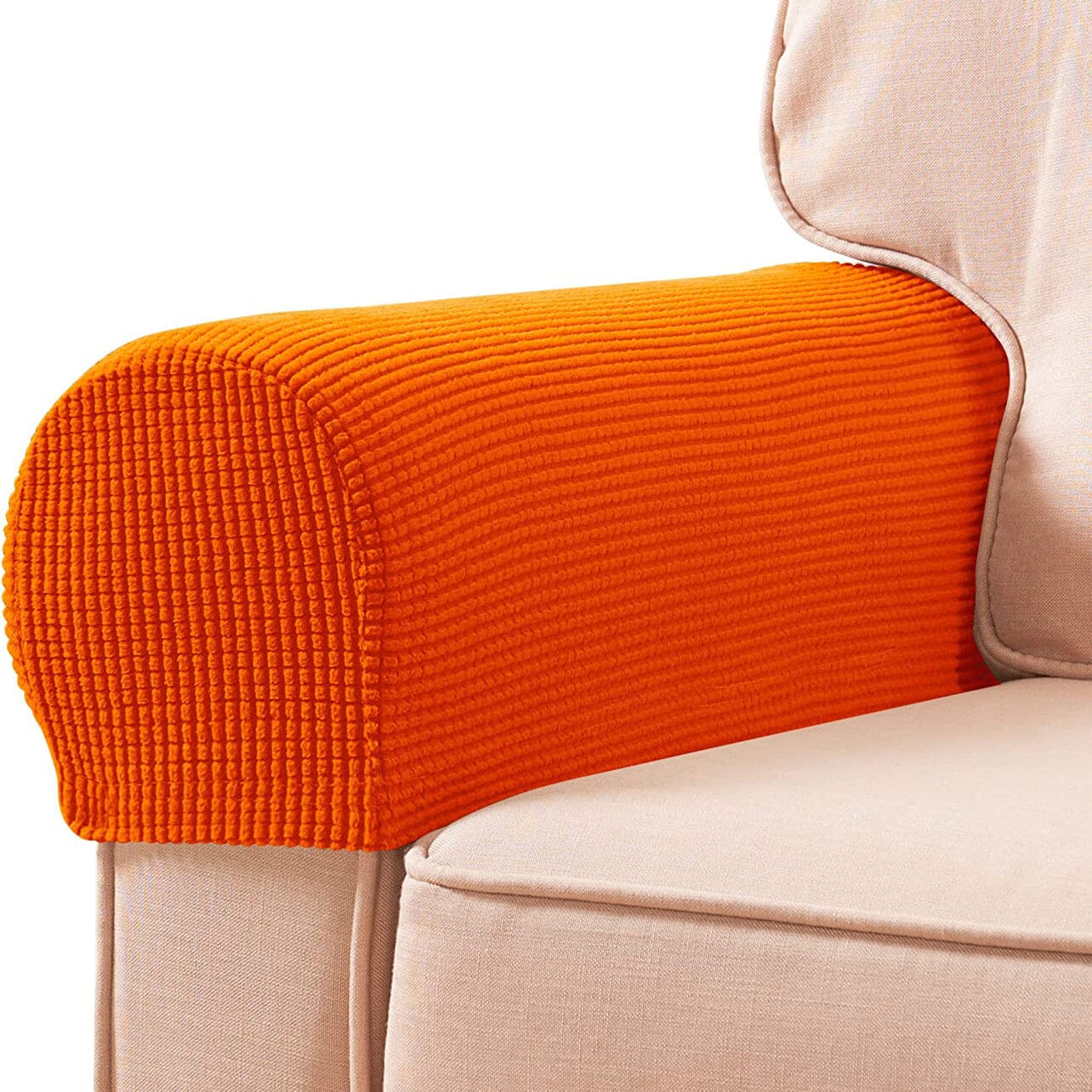 2-Piece: Jacquard Sofa Armrest Slipcover Orange __stock:200 Furniture and Décor refund_fee:800