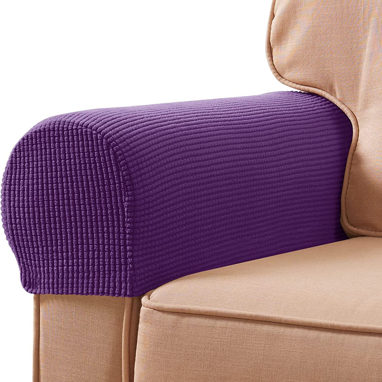 2-Piece: Jacquard Sofa Armrest Slipcover Violet __stock:200 Furniture and Décor refund_fee:800