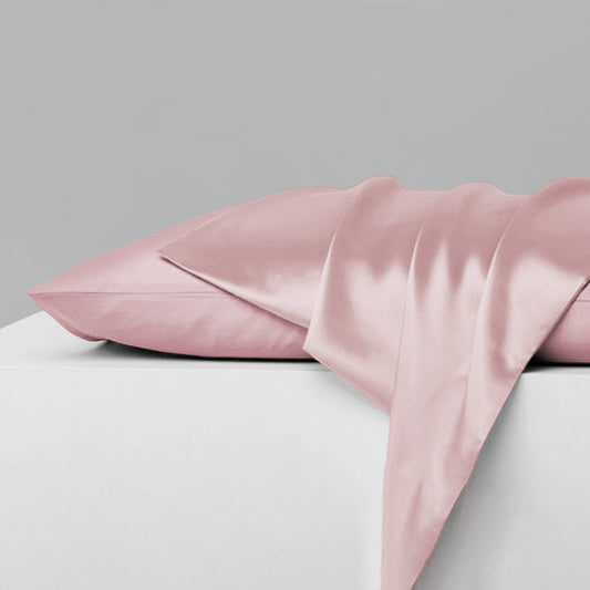 2-Piece: Mulberry Silky Satin Pillowcases Set Pink __label2:BOGO 30% OFF __stock:100 Bedding refund_fee:800