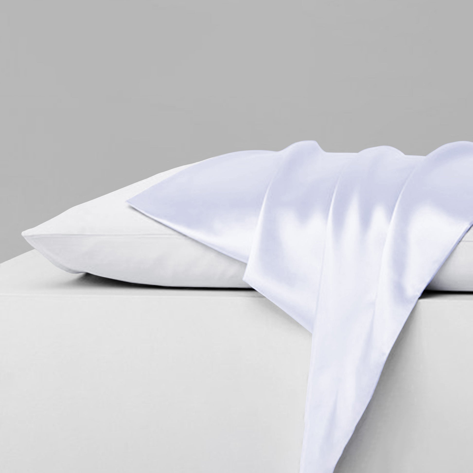 2-Piece: Mulberry Silky Satin Pillowcases Set White __label2:BOGO 30% OFF __stock:100 Bedding refund_fee:800