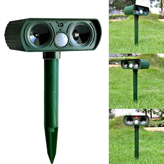 2-Piece: Outdoor Solar Ultrasonic Pest Repeller __stock:200 Pest Control refund_fee:1200 Warranty