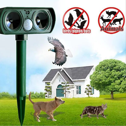 2-Piece: Outdoor Solar Ultrasonic Pest Repeller __stock:200 Pest Control refund_fee:1200 Warranty