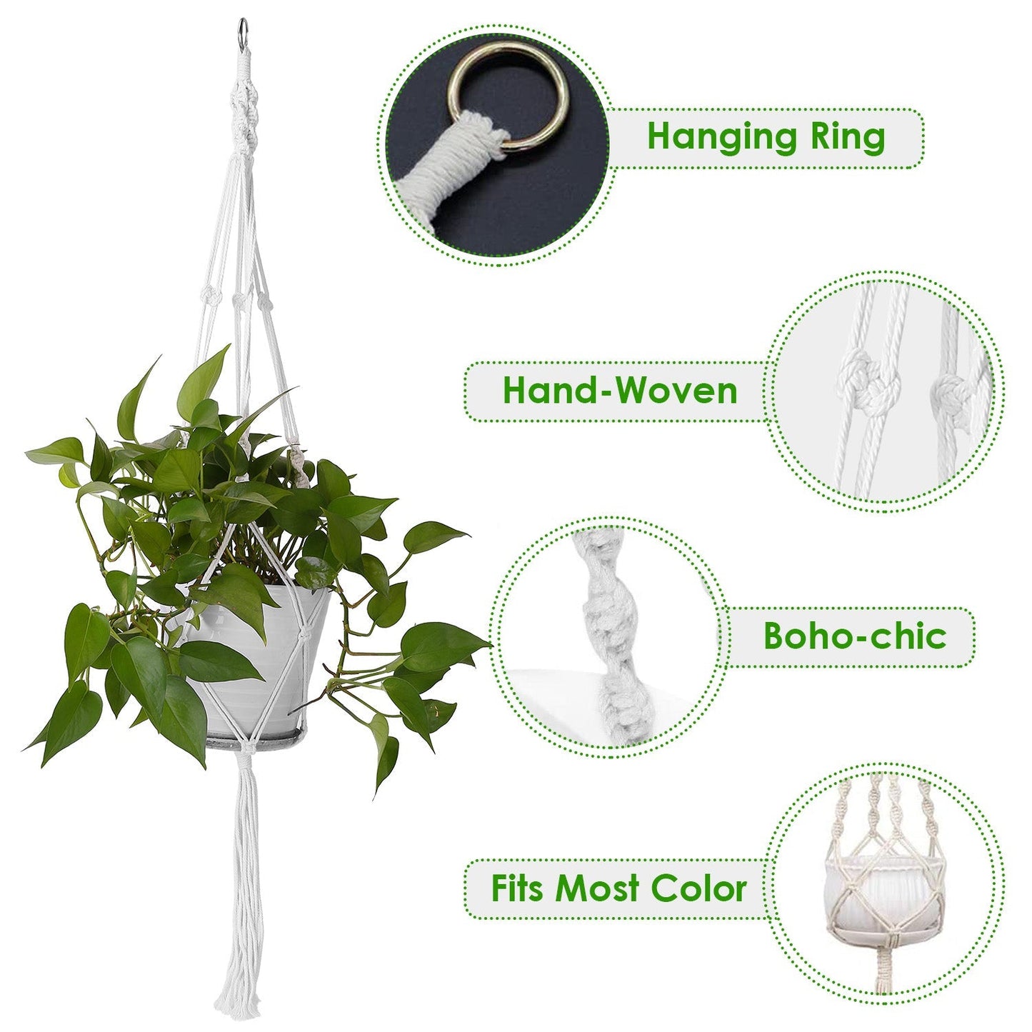 2-Piece: Plant Hanger Flowerpot Net Bag __stock:50 Garden & Patio refund_fee:800