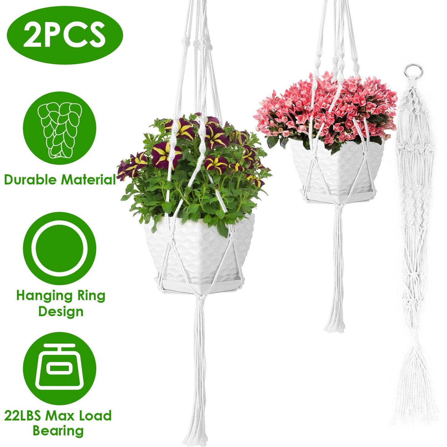 2-Piece: Plant Hanger Flowerpot Net Bag __stock:50 Garden & Patio refund_fee:800