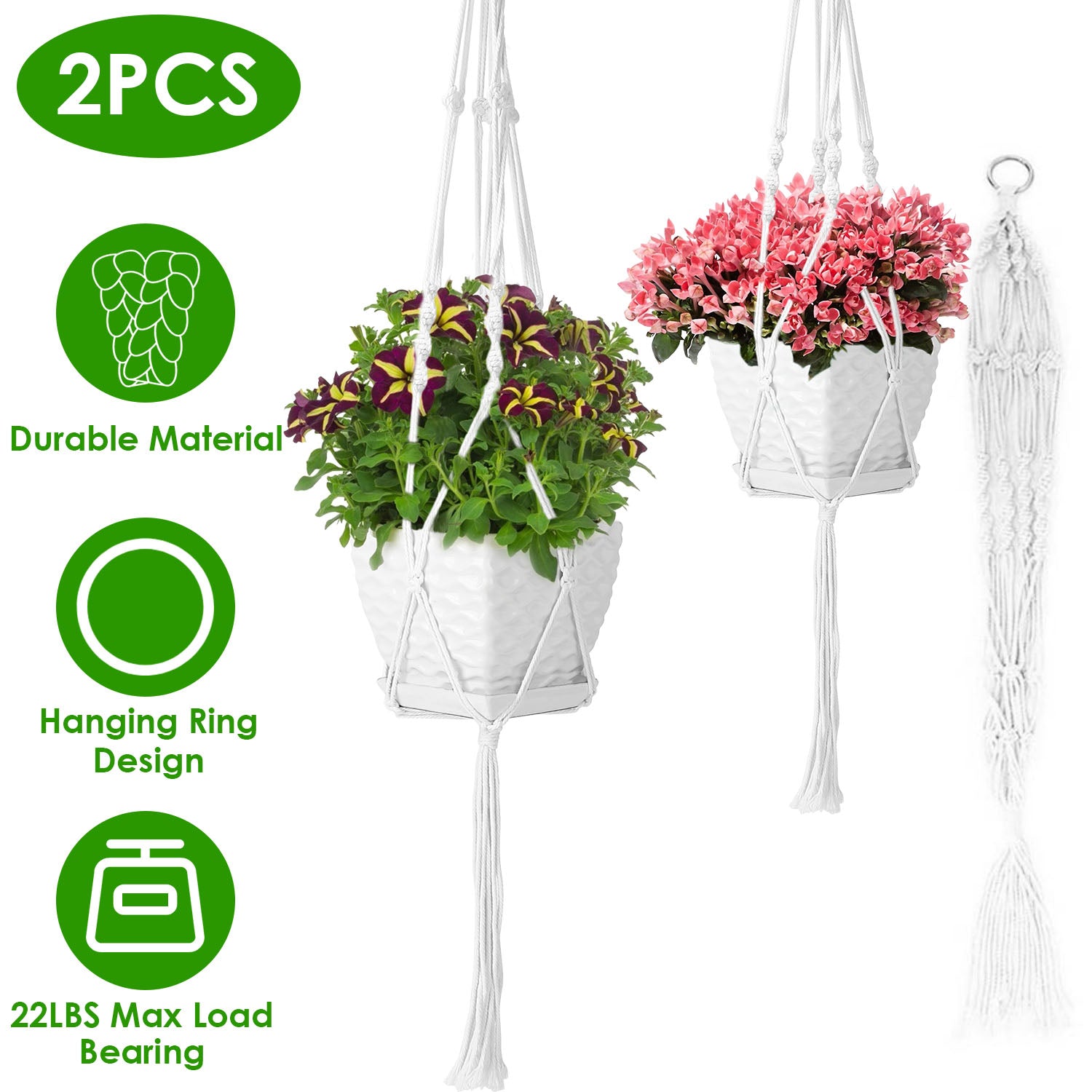 2-Piece: Plant Hanger Flowerpot Net Bag __stock:50 Garden & Patio refund_fee:800