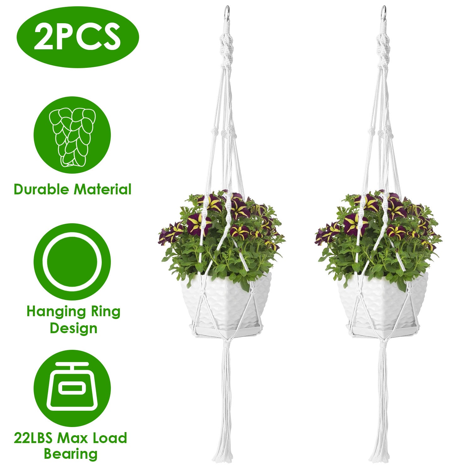 2-Piece: Plant Hanger Flowerpot Net Bag __stock:50 Garden & Patio refund_fee:800