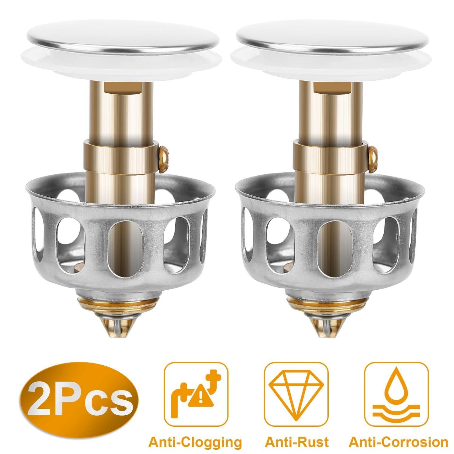 2-Piece: Pop Up Sink Drain Plugs Home Improvement Low stock refund_fee:800