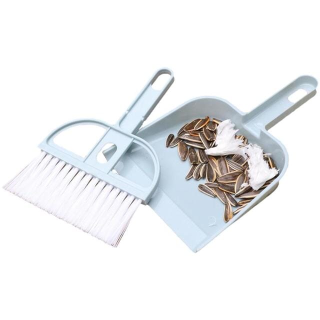 2-Piece Set: Mini Cleaning Dustpan And Brush Set Blue __stock:200 Household Appliances refund_fee:800