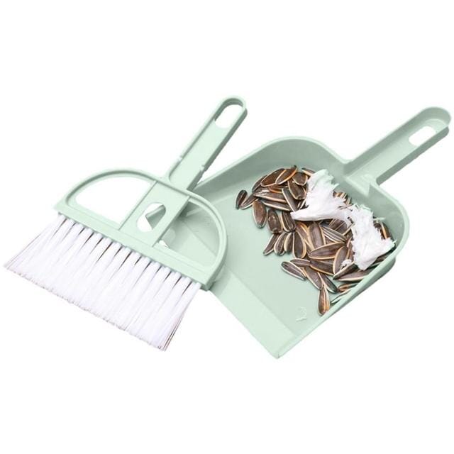 2-Piece Set: Mini Cleaning Dustpan And Brush Set Green __stock:200 Household Appliances refund_fee:800