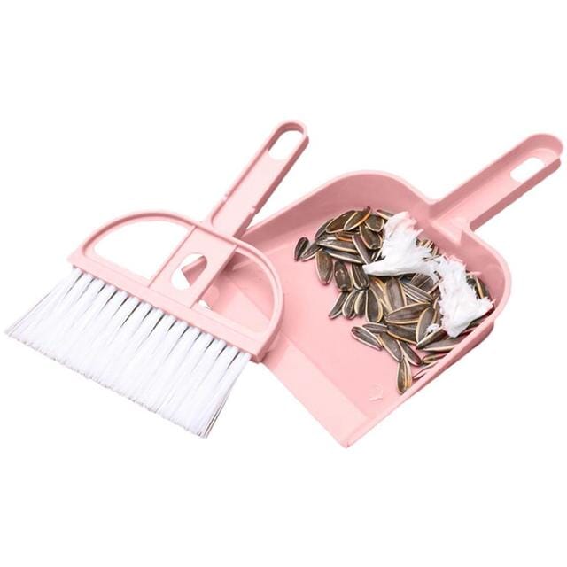 2-Piece Set: Mini Cleaning Dustpan And Brush Set Pink __stock:200 Household Appliances refund_fee:800