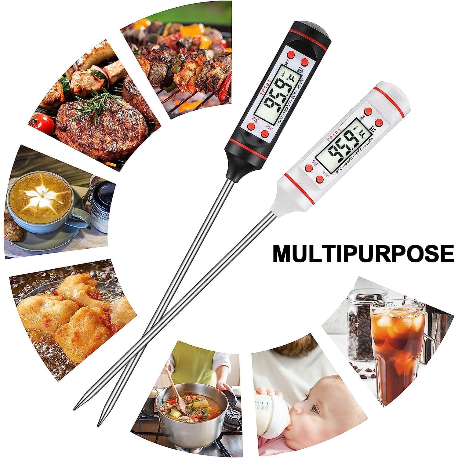 2-Piece Set: Multi-functional Thermometer Pen with High Accuracy and Instant Read __stock:200 Kitchen & Dining refund_fee:800 Warranty