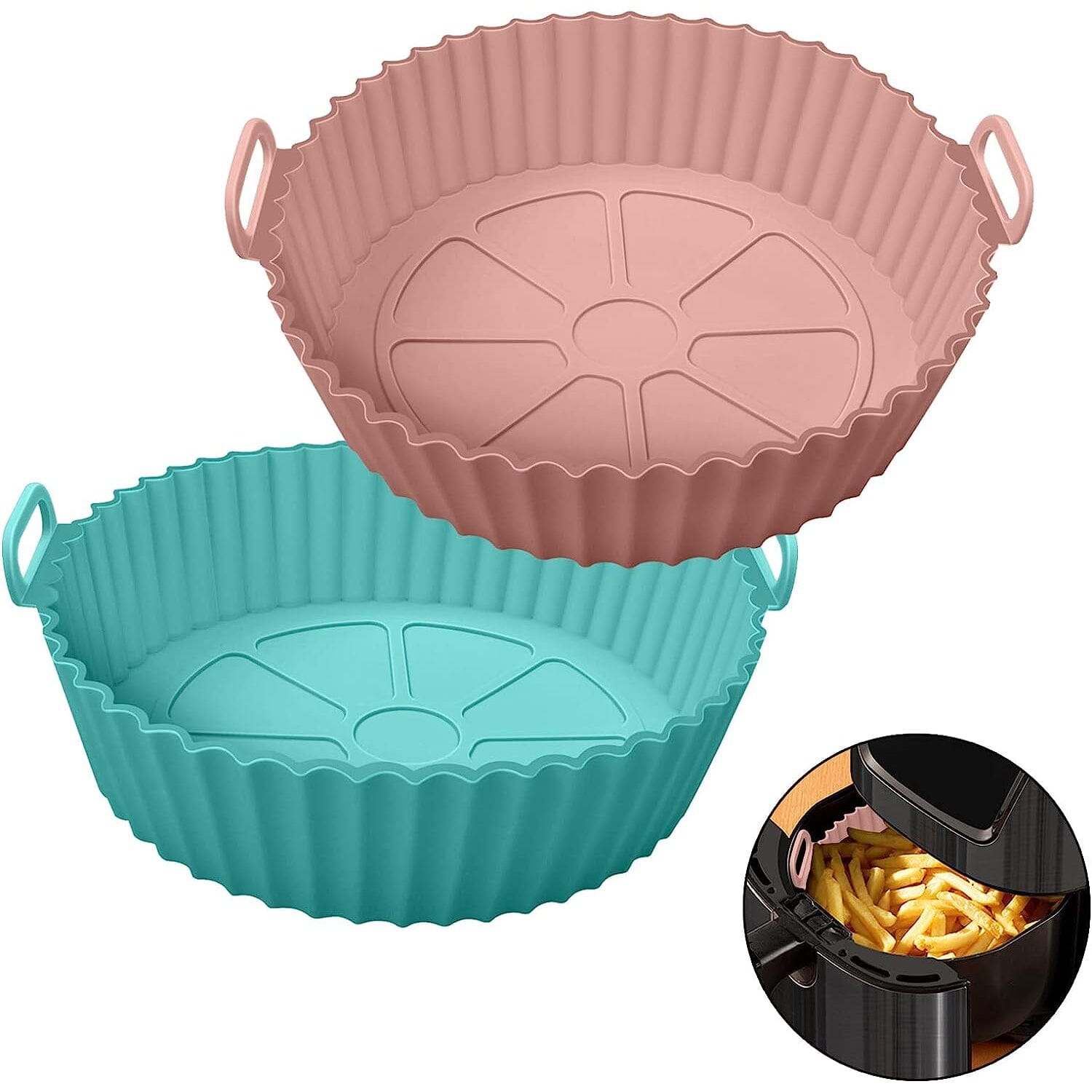 2-Piece Set: Reusable Silicone Air Fryer Liners __stock:50 Kitchen & Dining refund_fee:800