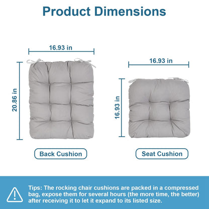 2-Piece Set: Rocking Chair Cushion with Non-Slip Ties Polyester Fiber Filling __stock:50 Furniture and Décor refund_fee:1200