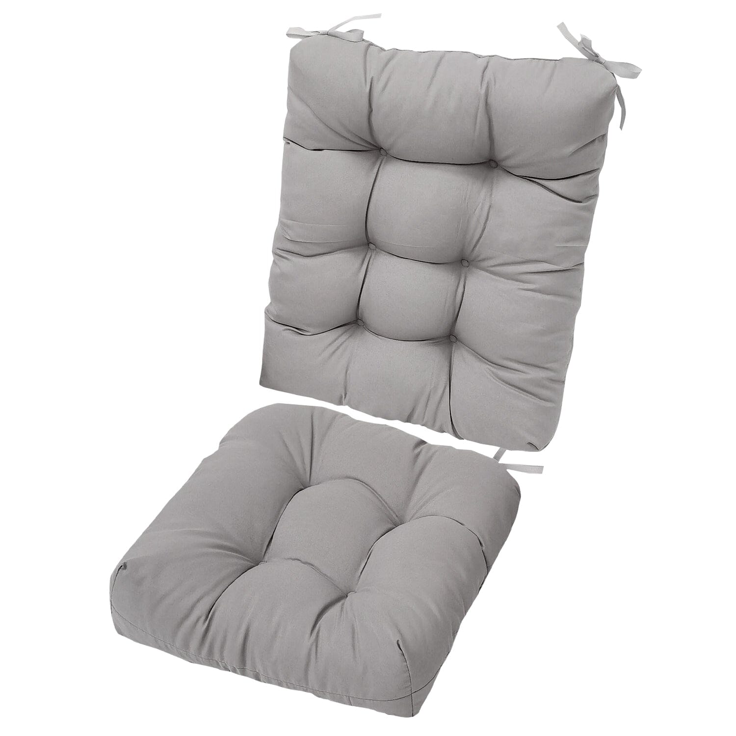 2-Piece Set: Rocking Chair Cushion with Non-Slip Ties Polyester Fiber Filling Gray __stock:50 Furniture and Décor refund_fee:1200