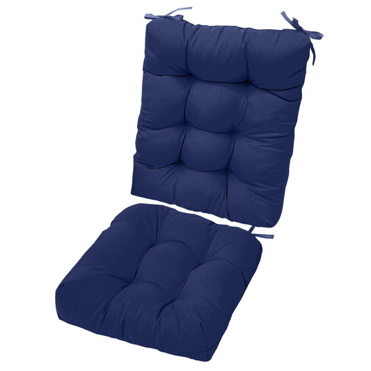2-Piece Set: Rocking Chair Cushion with Non-Slip Ties Polyester Fiber Filling Navy __stock:50 Furniture and Décor refund_fee:1200