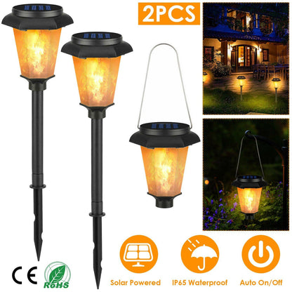 2-Piece: Solar Flame Torch Light Outdoor Lighting refund_fee:1200 Warranty