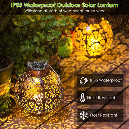 2-Piece: Solar Powered Hanging Lights __stock:50 Low stock Outdoor Lighting refund_fee:1200 Warranty