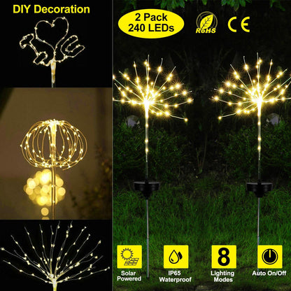 2-Piece: Solar Powered Starburst Garden Lights __stock:100 Outdoor Lighting refund_fee:1200 show-color-swatches Warranty